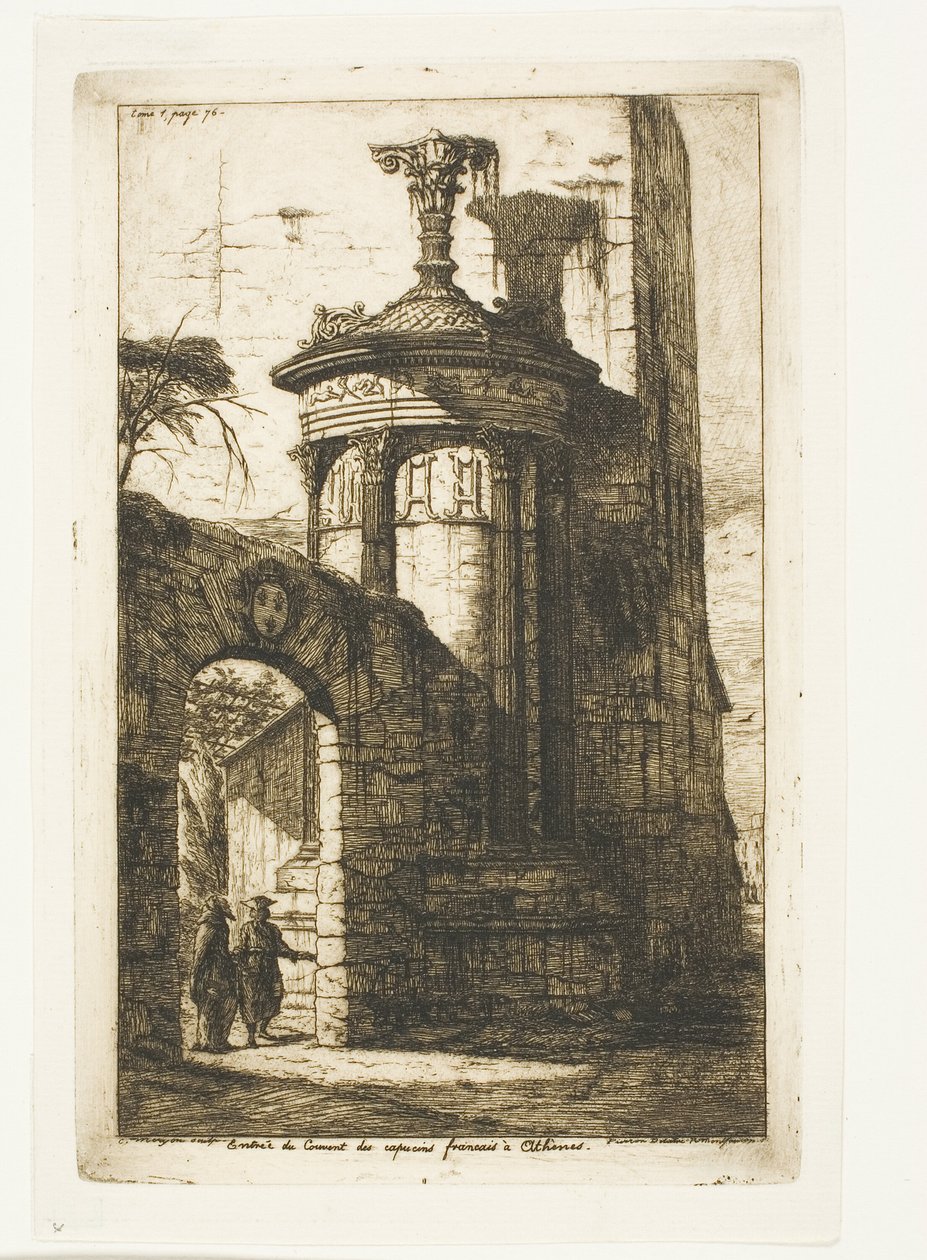 Entrada al monasterio capuchino francés en Atenas de Charles Meryon
