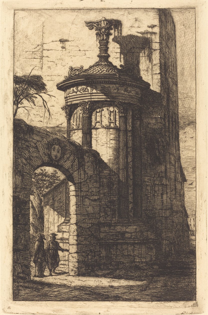 Entrada al convento de los capuchinos franceses en Atenas de Charles Meryon