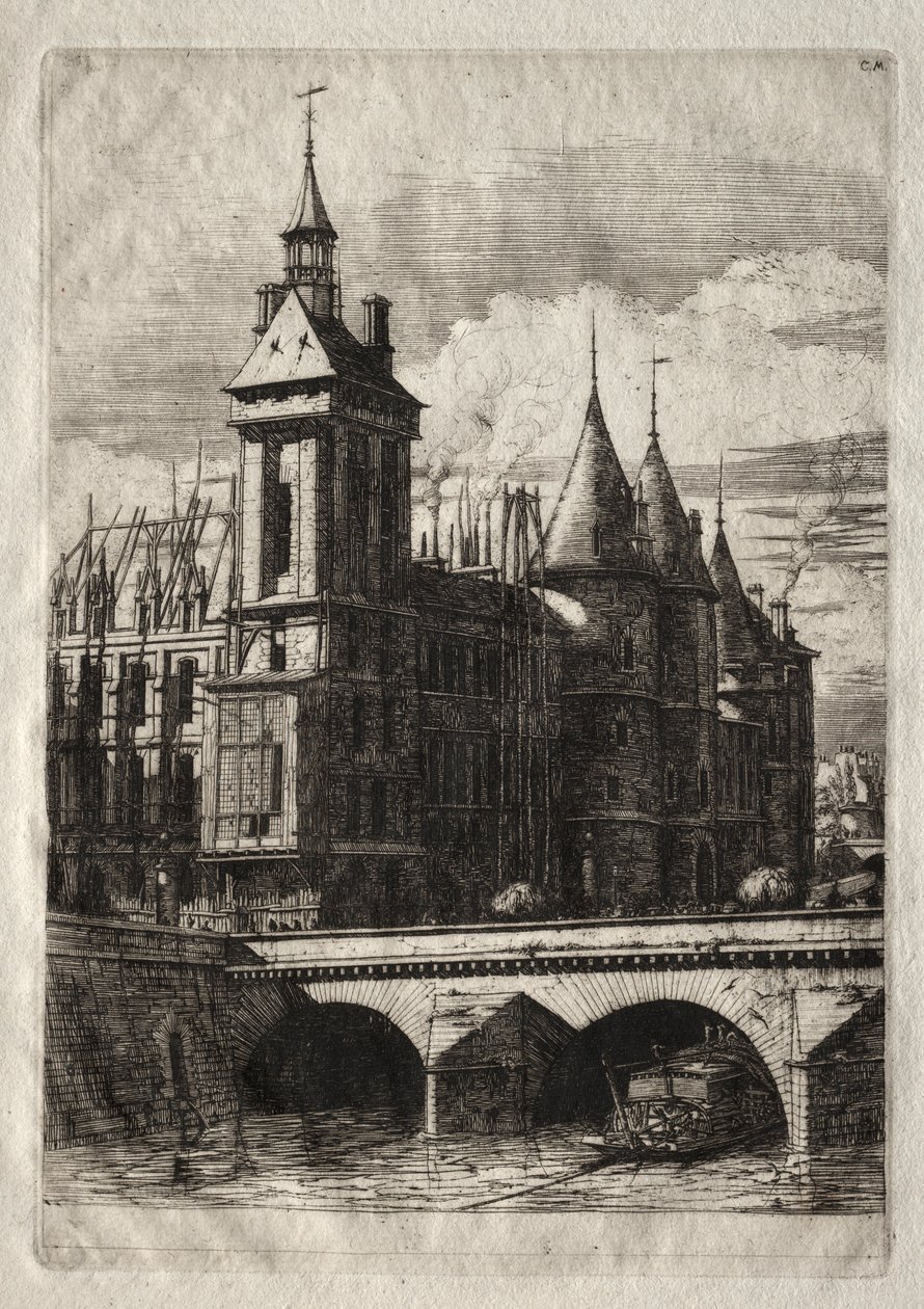 Aguafuertes de París: La torre del reloj de Charles Meryon