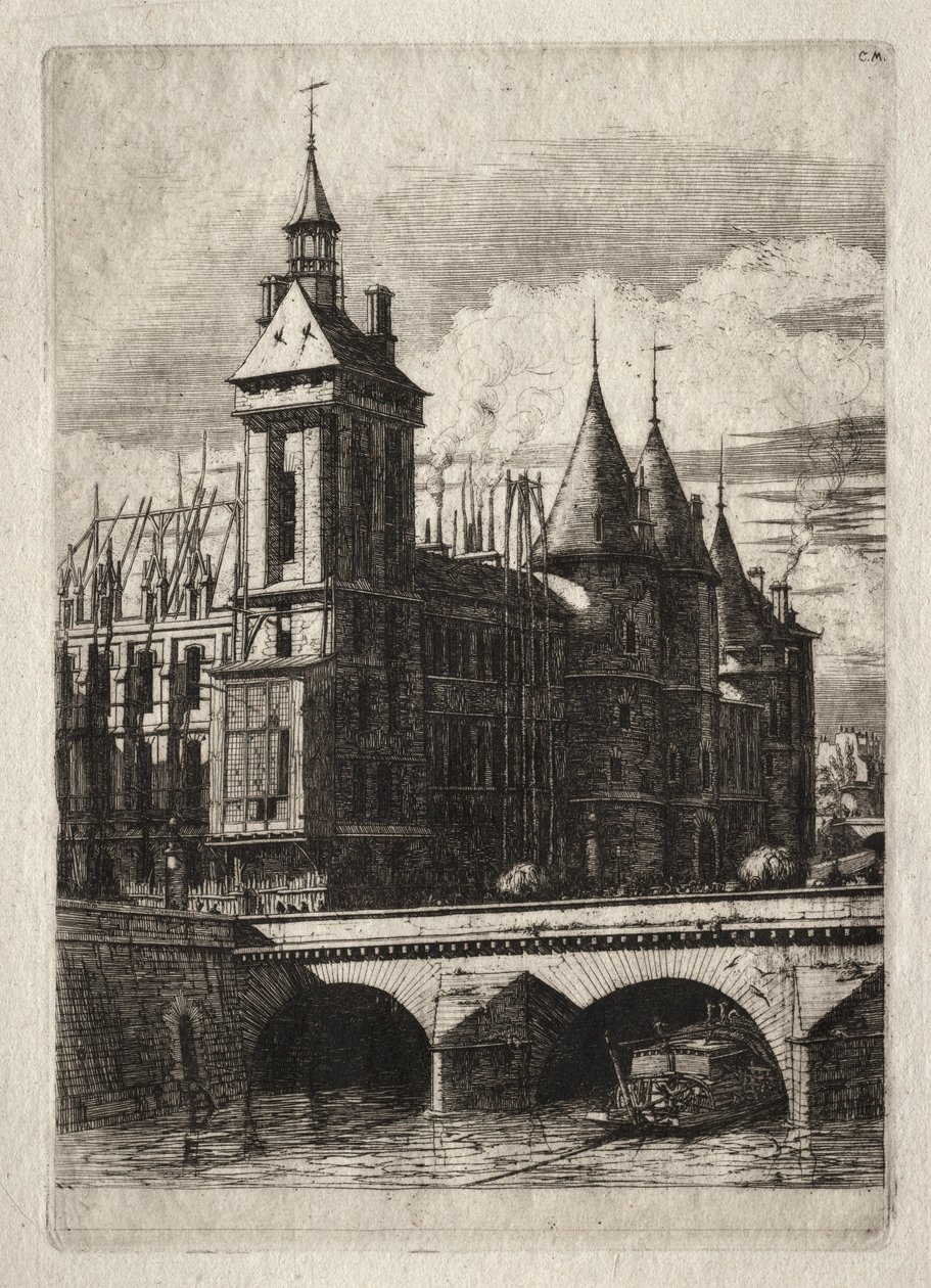 Grabados de París: La Torre del Reloj, 1852 de Charles Meryon
