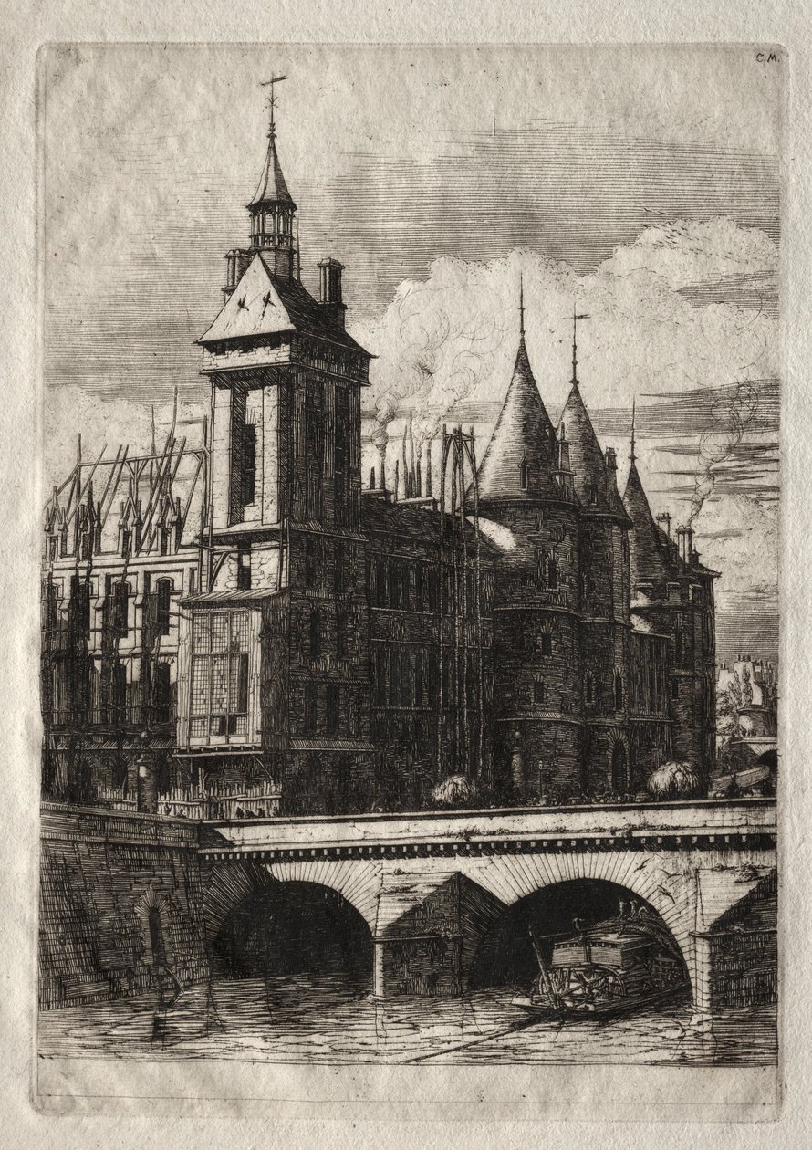 Grabados de París: La Torre del Reloj, 1852 de Charles Meryon