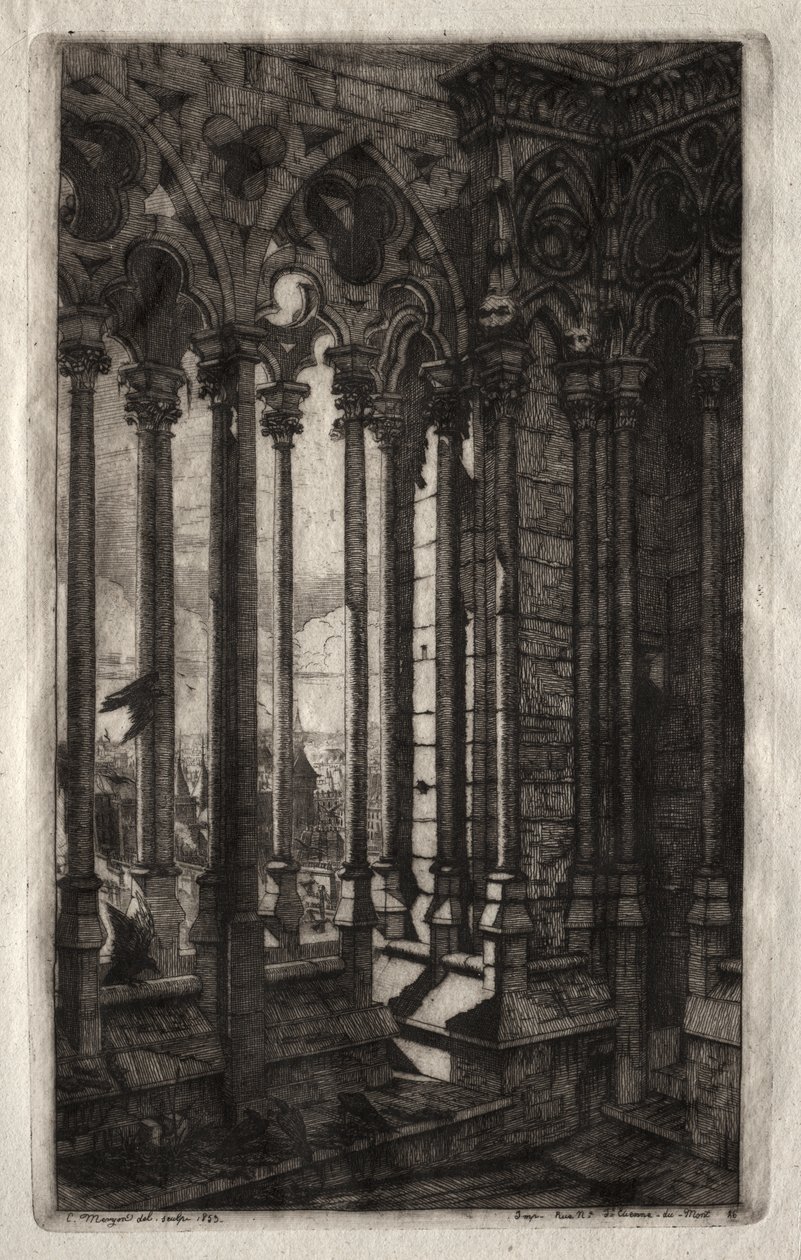 Grabados de París: La Galería de Notre Dame de Charles Meryon