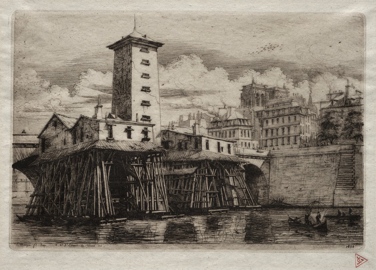 Grabados de París: La Bomba de Notre Dame de Charles Meryon