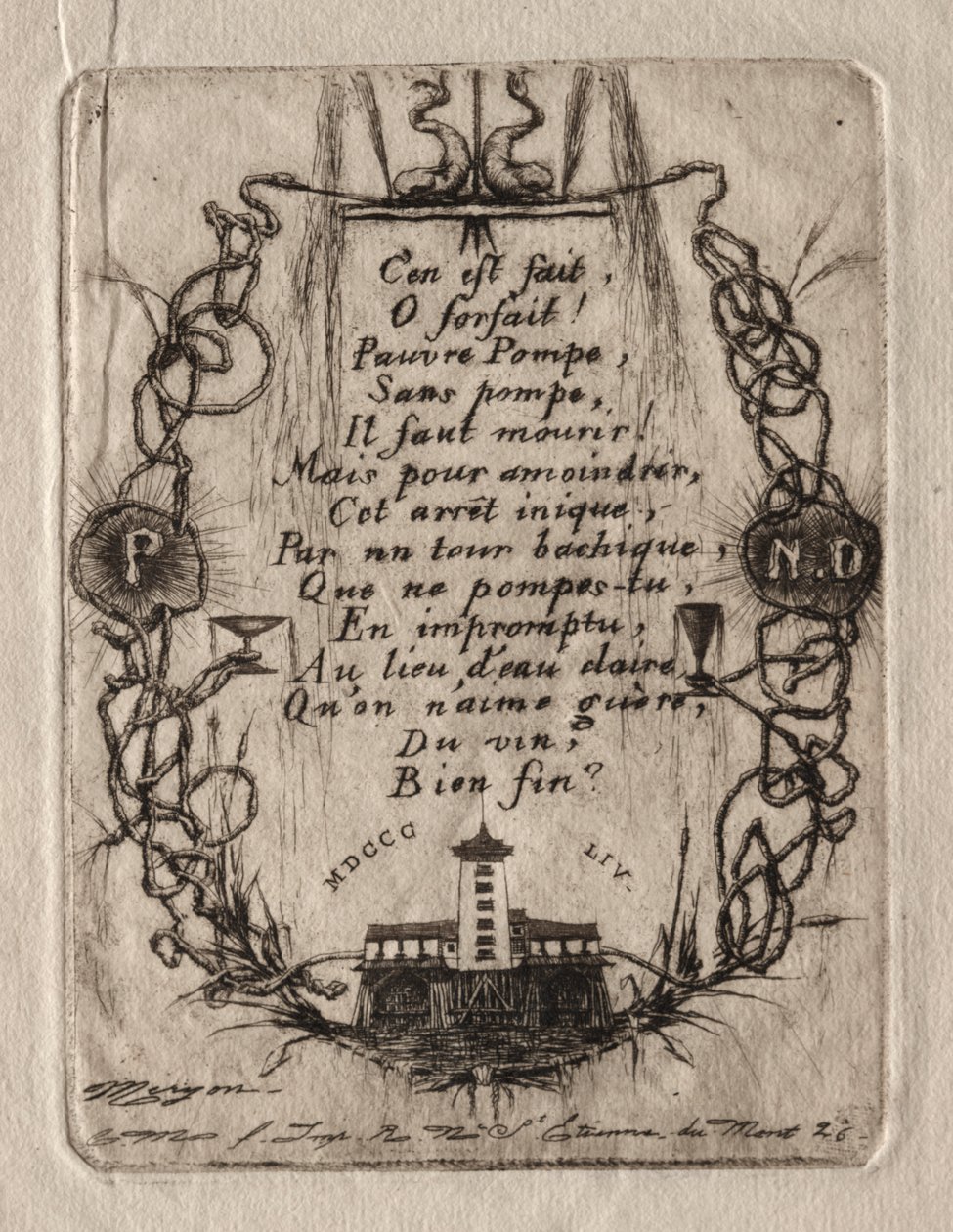 Grabados de París: La Bomba de Notre Dame, Placa Pequeña de Charles Meryon