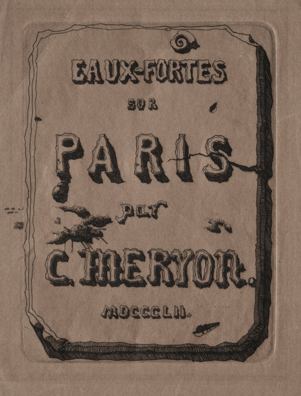 Grabados de París: Página del título, 1852 de Charles Meryon
