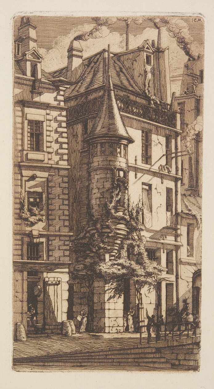 Casa con torrecilla, calle de los Tejedores, París de Charles Meryon