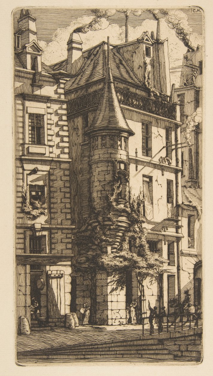 Casa con una torrecilla, rue de la Tixéranderie, París de Charles Meryon