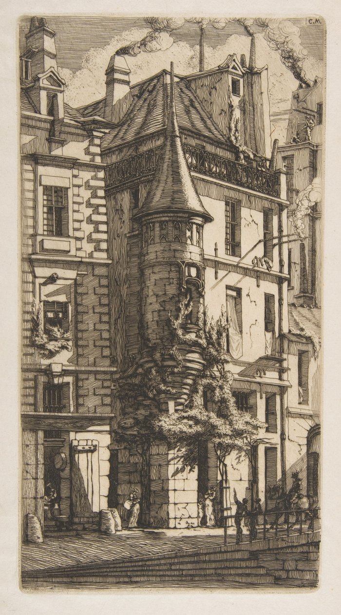 Casa con una torrecilla, rue de la Tixéranderie, París de Charles Meryon