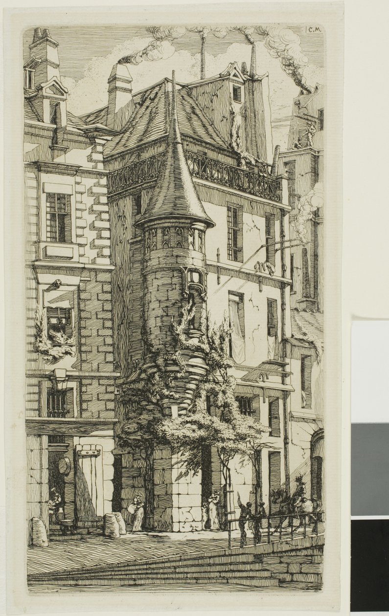 Casa con una torre, rue de la Tixeranderie de Charles Meryon