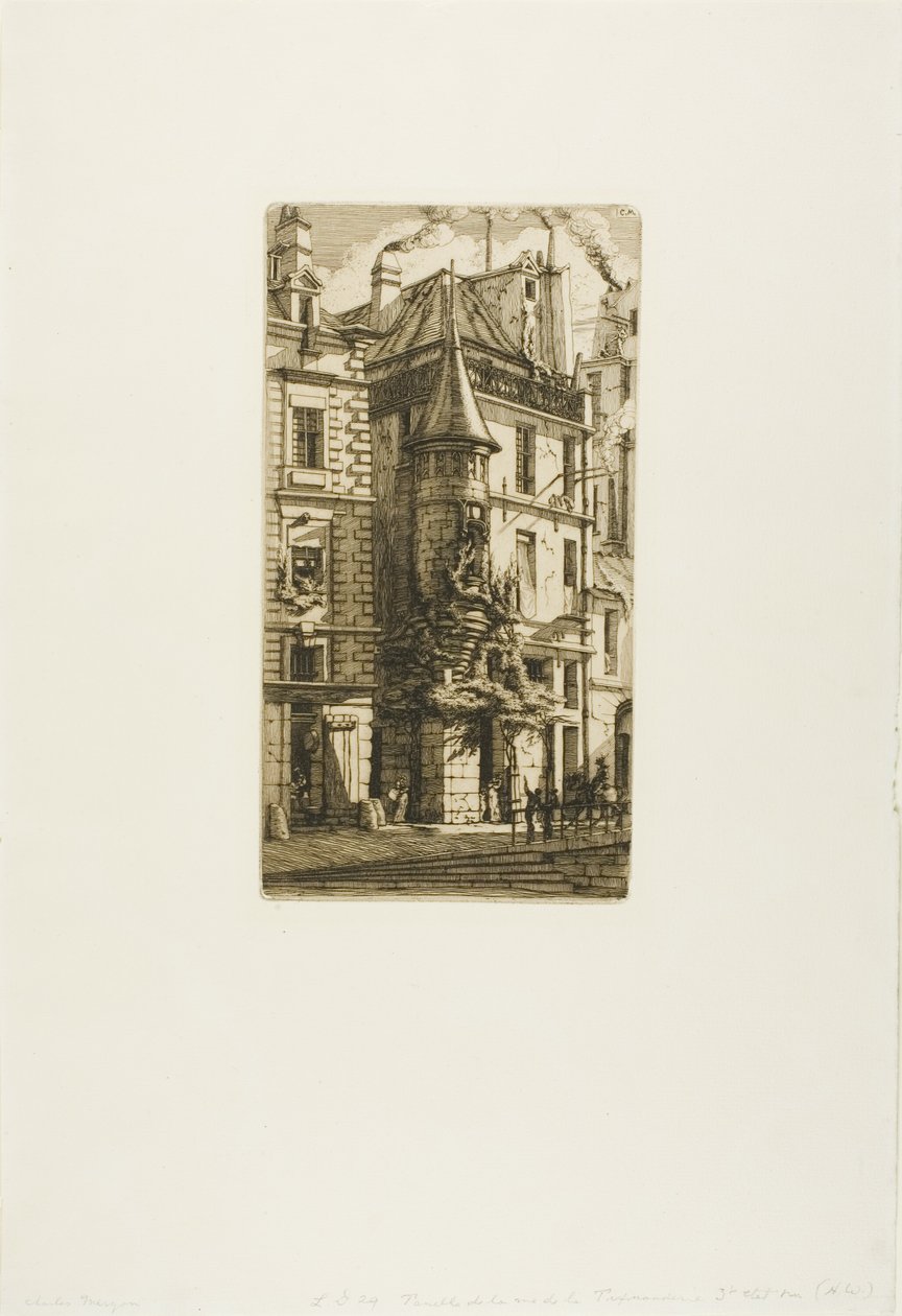 Casa con torre, rue de la Tixeranderie, París de Charles Meryon