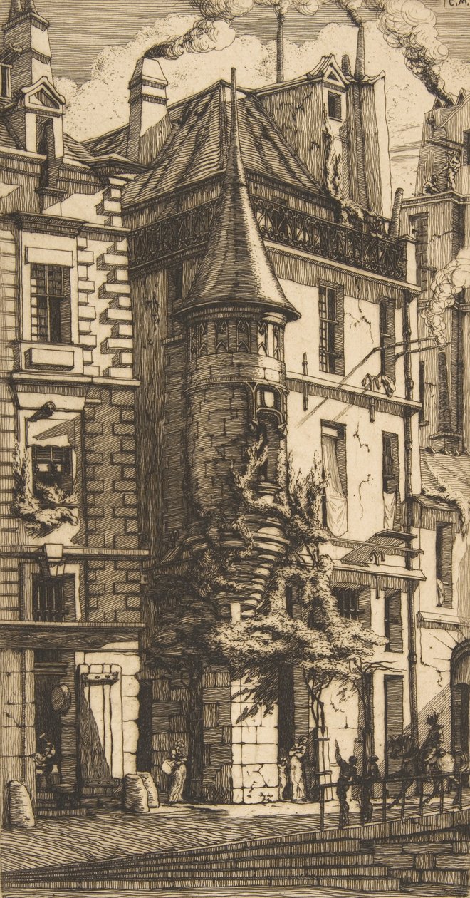 Casa con torre, rue de la Tixeranderie, París, 1852 de Charles Meryon