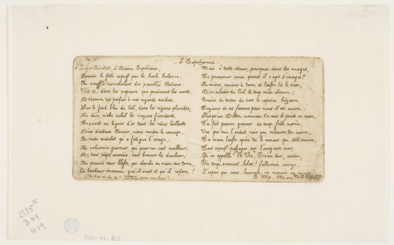 La esperanza (verso para acompañar Pont-au-Change) de Charles Meryon