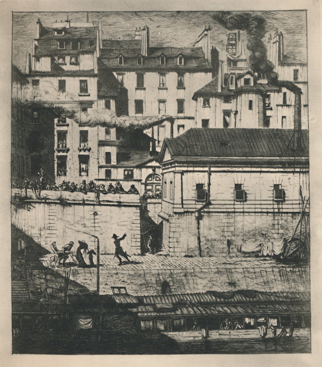 La Morgue 3er Estado, 9 18 x 8 18 pulgadas, 1854 de Charles Meryon