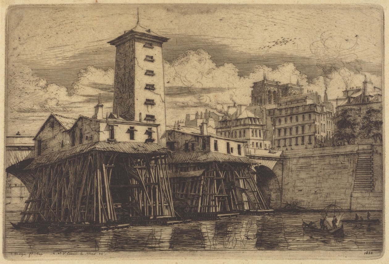 La Pompe Notre-Dame, París (La bomba de Notre-Dame) de Charles Meryon