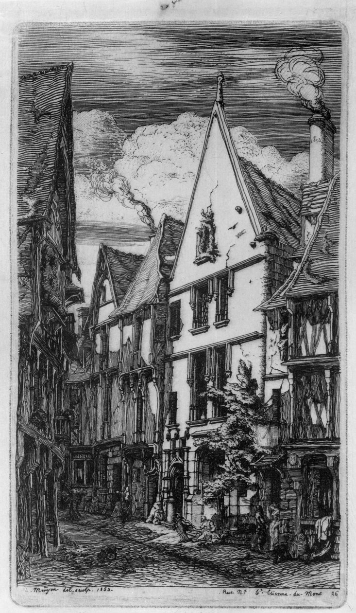 La calle de las Telas en Bourges de Charles Meryon