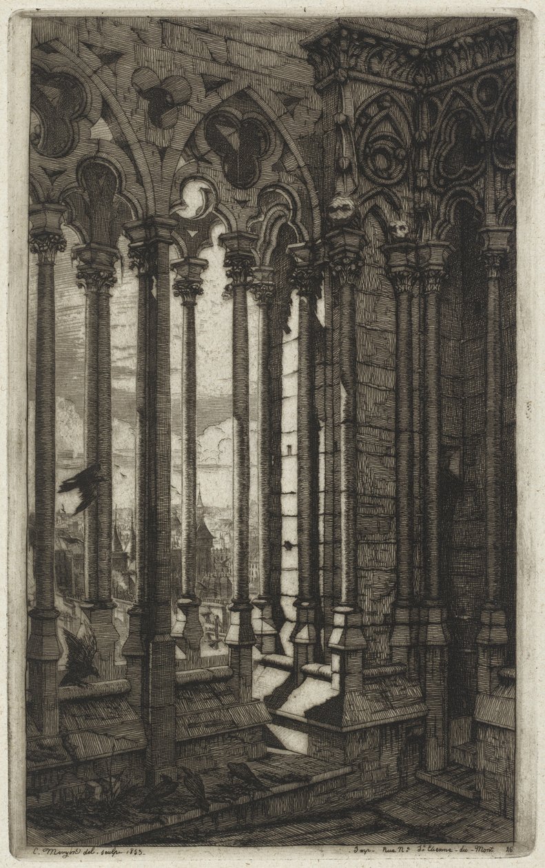 La galerie Notre-Dame, Paris de Charles Meryon