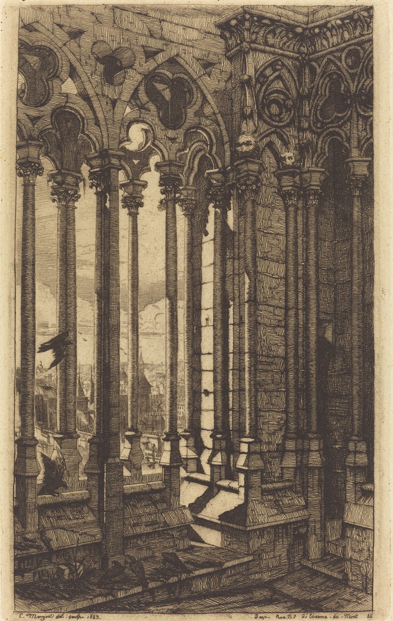 La galería de Notre-Dame, París de Charles Meryon