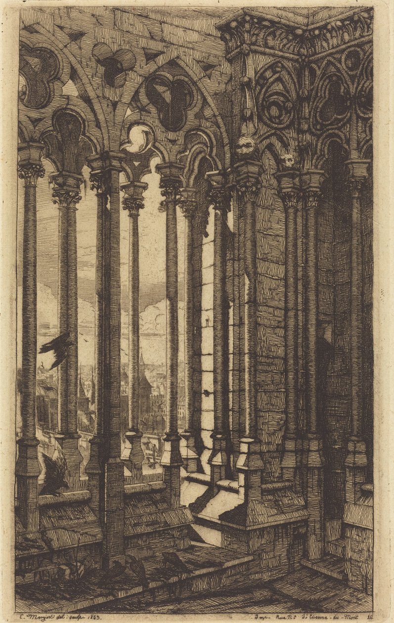 La Galería de Notre-Dame, París (The Gallery of Notre Dame, Paris) de Charles Meryon