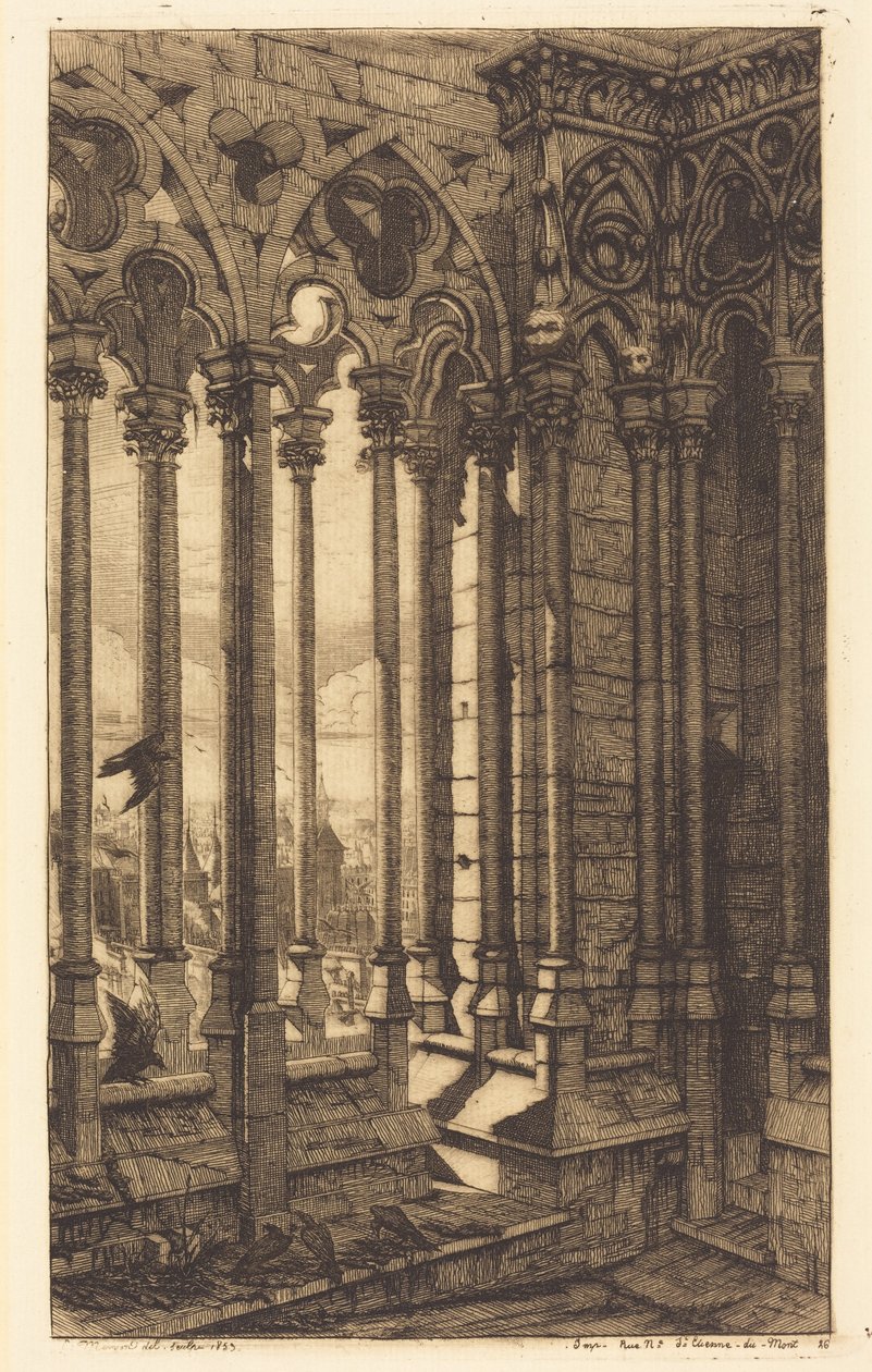 La Galería de Notre-Dame, París (The Gallery of Notre Dame, Paris) de Charles Meryon