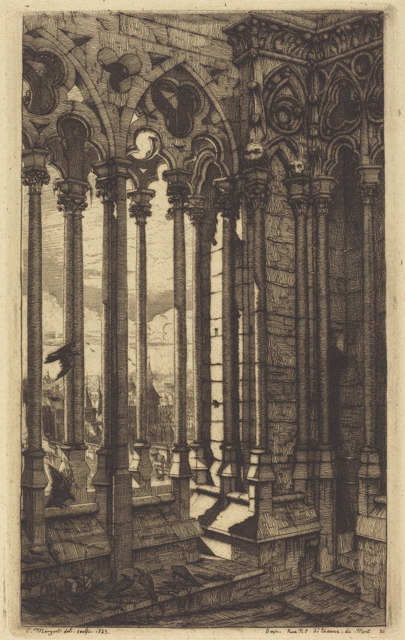 La galería de Notre-Dame, París de Charles Meryon