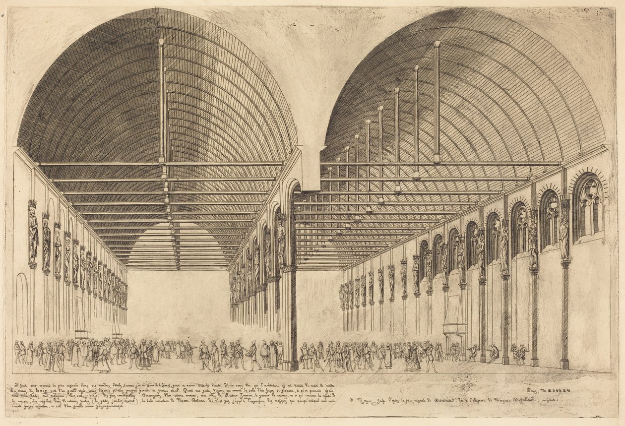 La sala de los pasos perdidos en el antiguo Palacio de Justicia, París de Charles Meryon