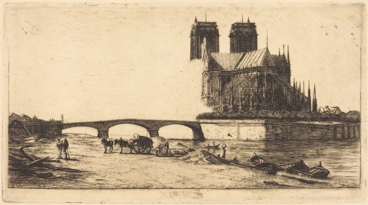 El ábside de Notre-Dame de París (El ábside de la catedral de Notre-Dame, París) de Charles Meryon