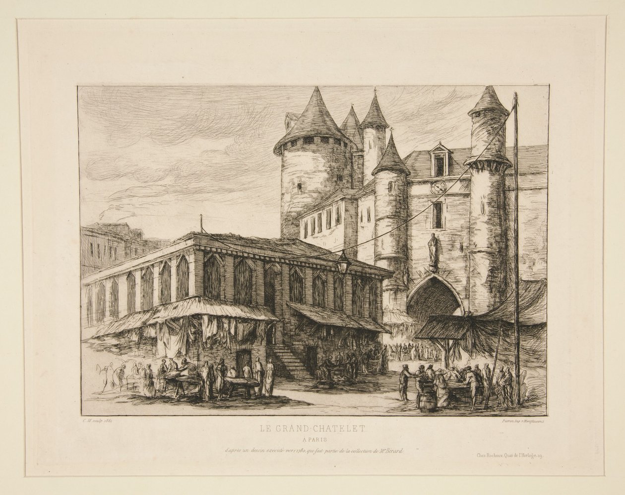 El Grand Châtelet [hacia 1780 según un dibujo de la época] de Charles Meryon