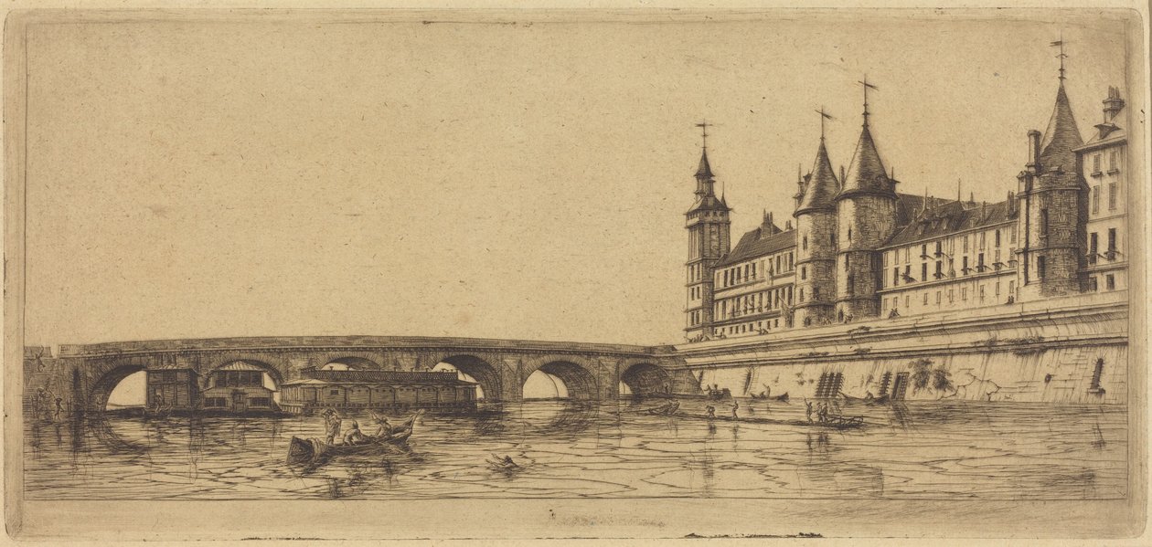 El Pont-au-Change, París de Charles Meryon