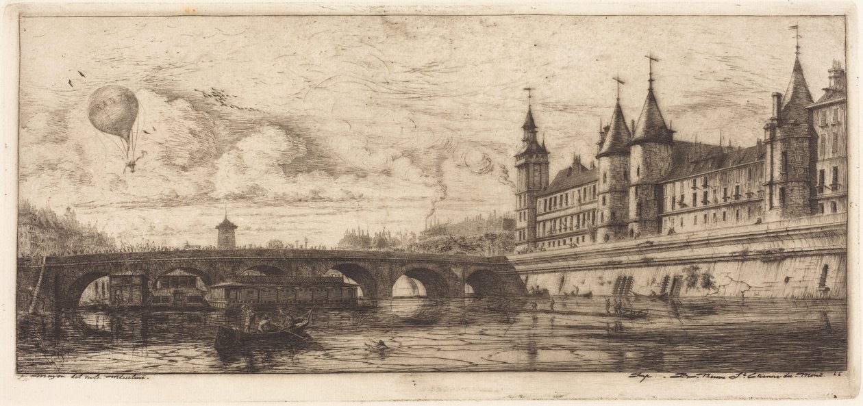 El Pont-au-Change, París de Charles Meryon