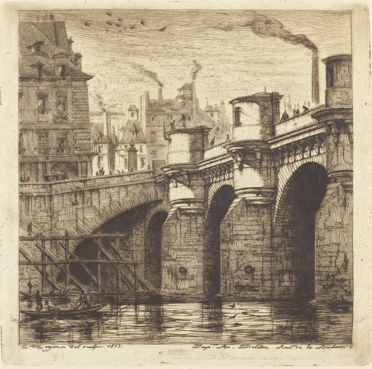 El Puente Nuevo, París de Charles Meryon