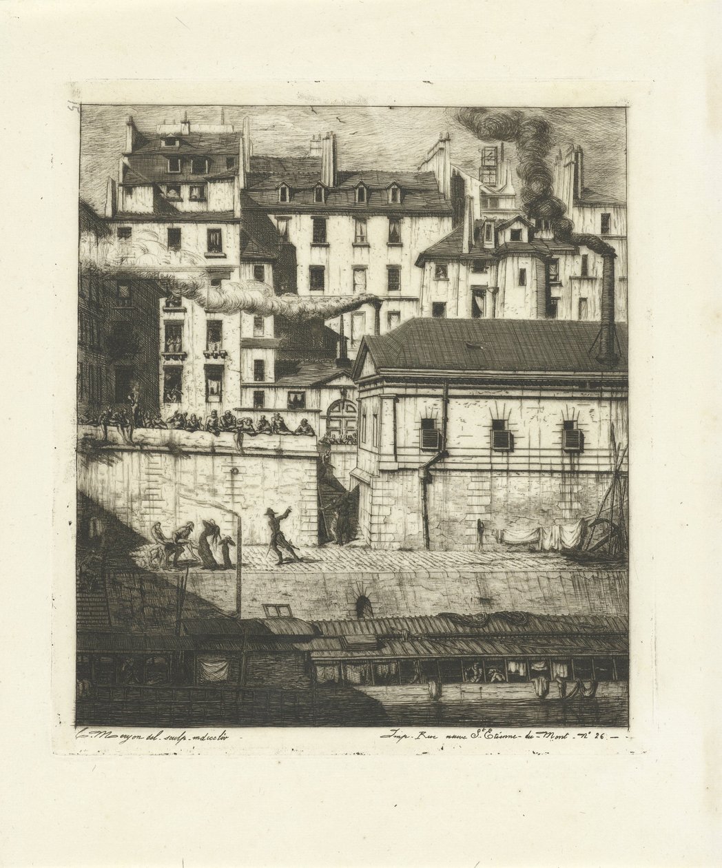 Morgue en el Sena en París La Morgue Eaux-Fortes sur Paris (título de la serie) de Charles Meryon