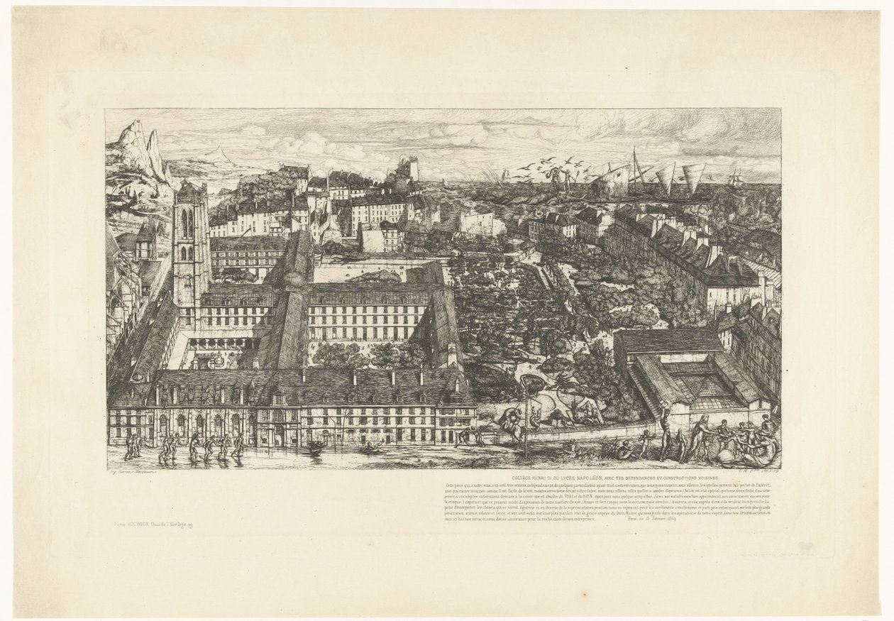 Liceo Enrique IV de París Collège Henri IV o Lycée Napoléon (título sobre el objeto) de Charles Meryon