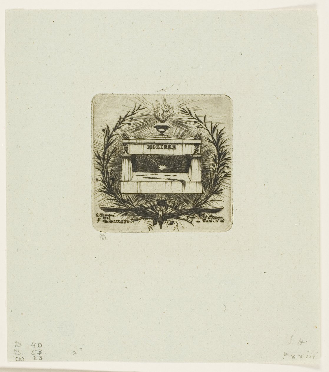 Tumba de Molière, cementerio del Père-Lachaise, París de Charles Meryon