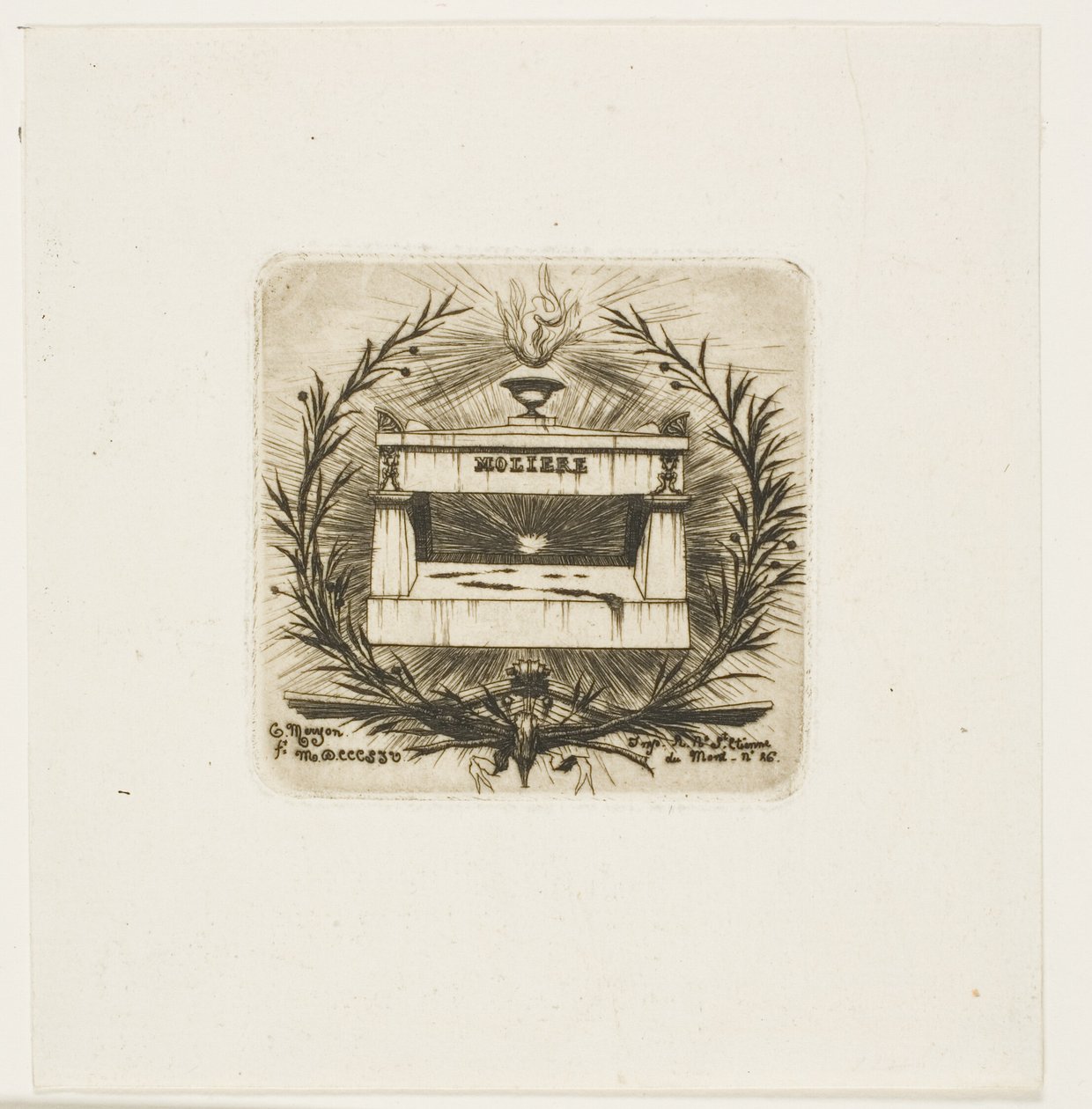 Tumba de Molière, cementerio del Père-Lachaise, París de Charles Meryon