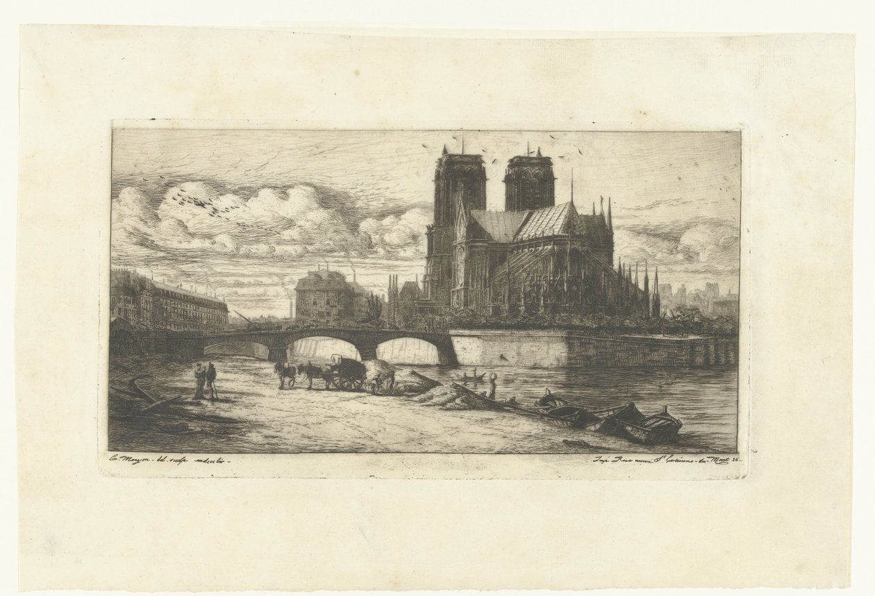 Nuestra Señora en Parijs
El ábside de Notre-Dame
Grabados sobre París (título de la serie) de Charles Meryon