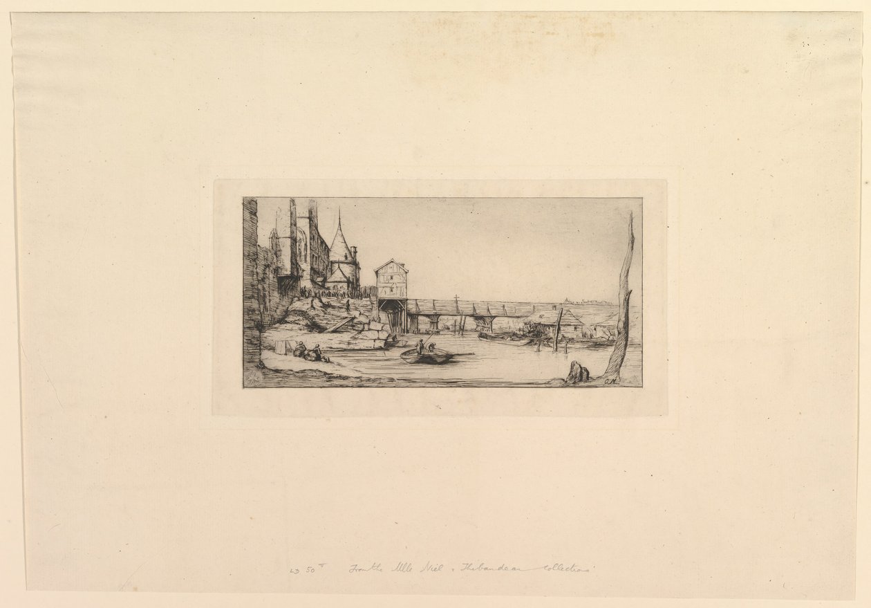 Pasarela del Pont-au-Change, después del incendio de 1621 de Charles Meryon