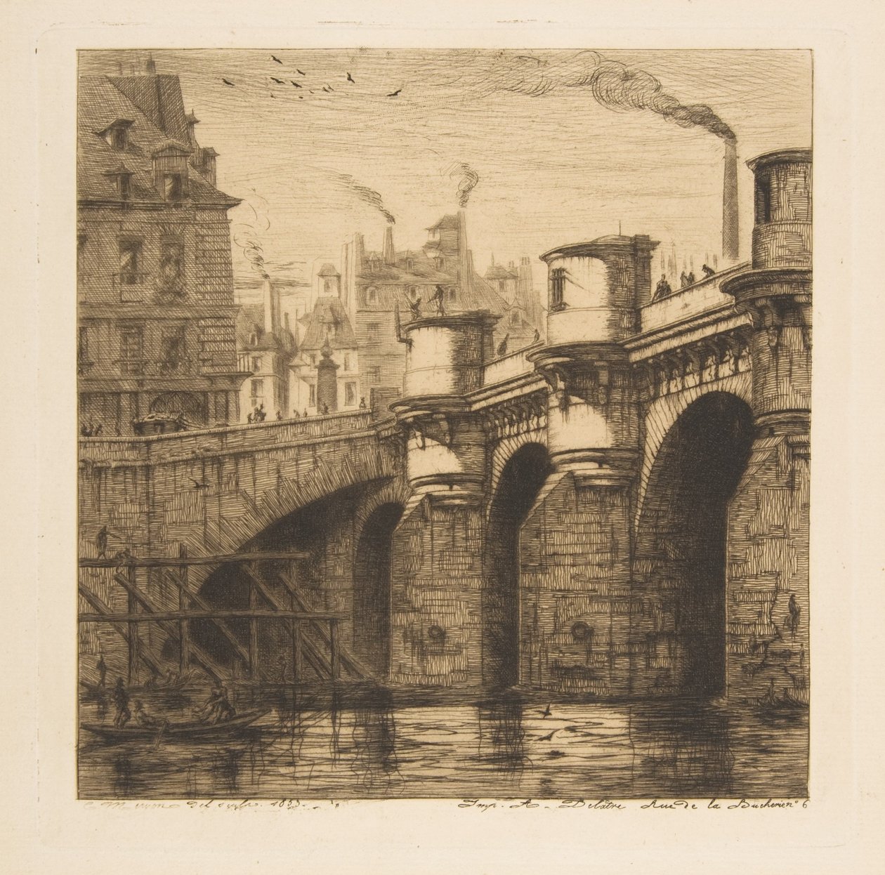 Pont-Neuf, París, de «Aguafuertes de París» de Charles Meryon