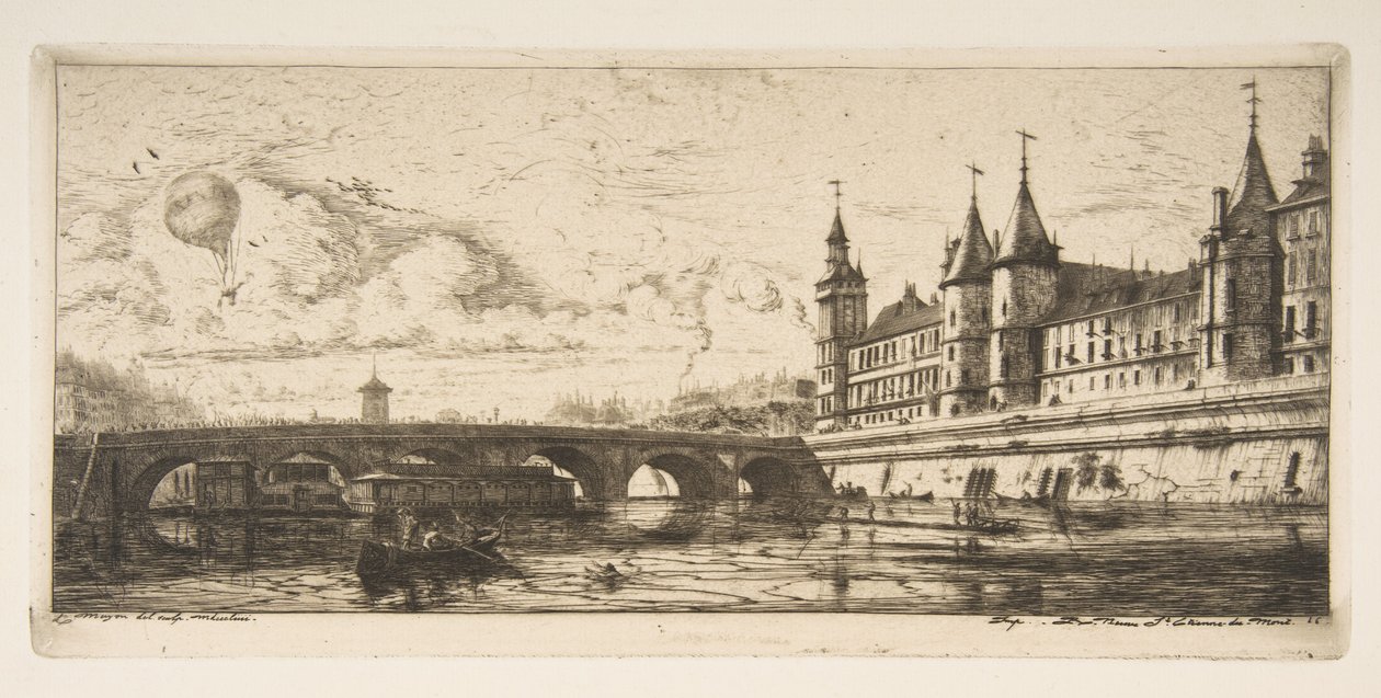 Pont-au-Change, París, de "Aguafuertes de París" de Charles Meryon