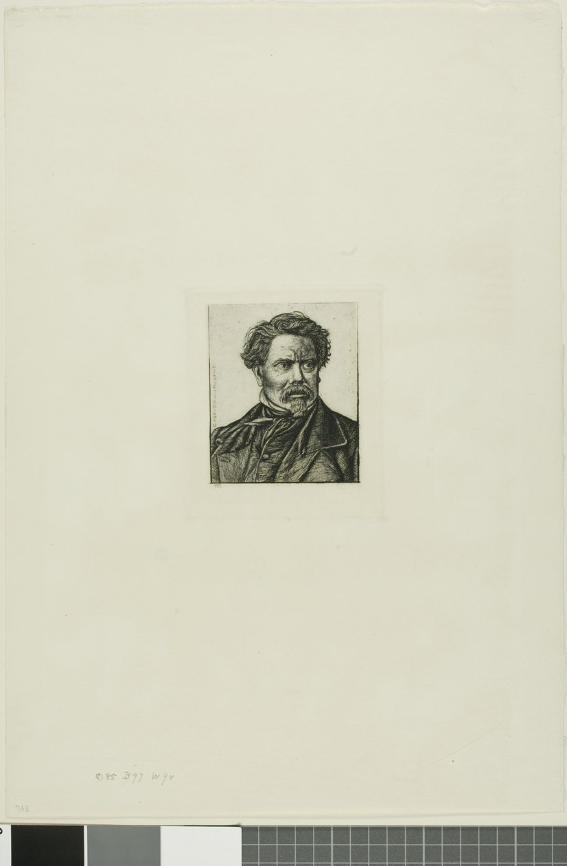 Retrato de Benjamin Fillon, escritor e historiador de Charles Meryon