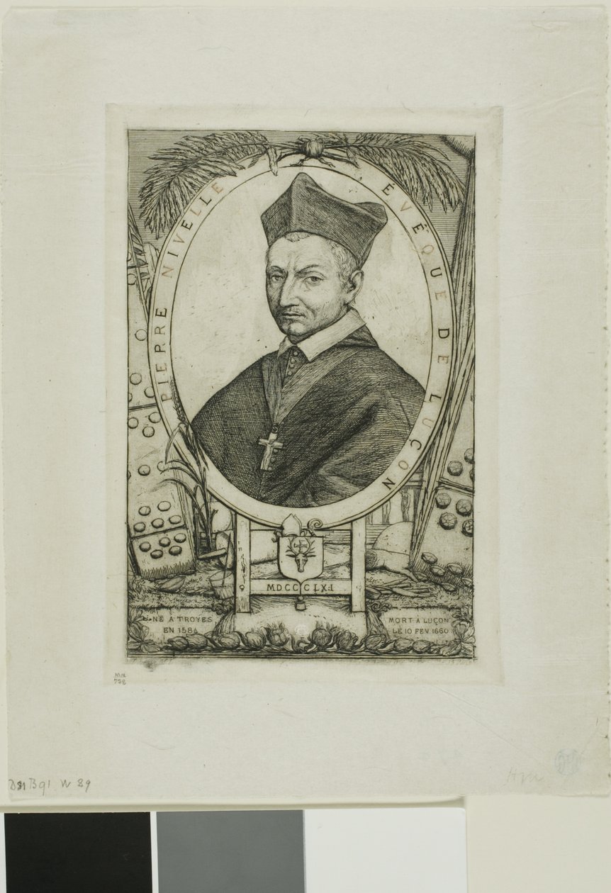 Retrato de Pierre Nivelle, obispo de Luçon de Charles Meryon
