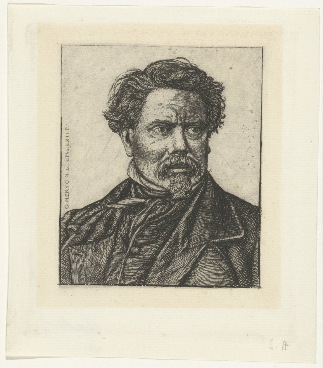 Retrato del historiador Benjamin Fillon de Charles Meryon