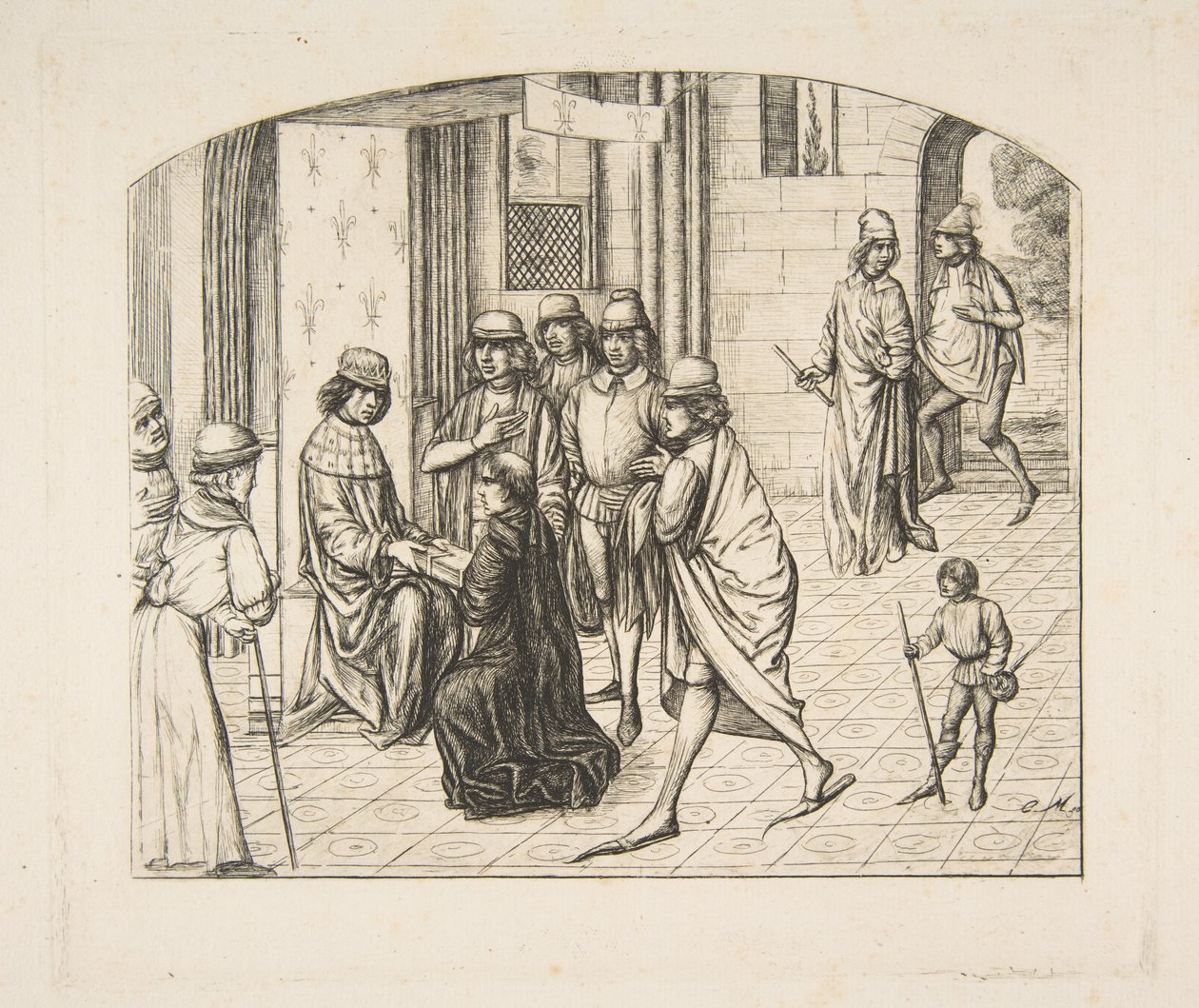 Presentación de Valerio Máximo al rey Luis XI de Charles Meryon