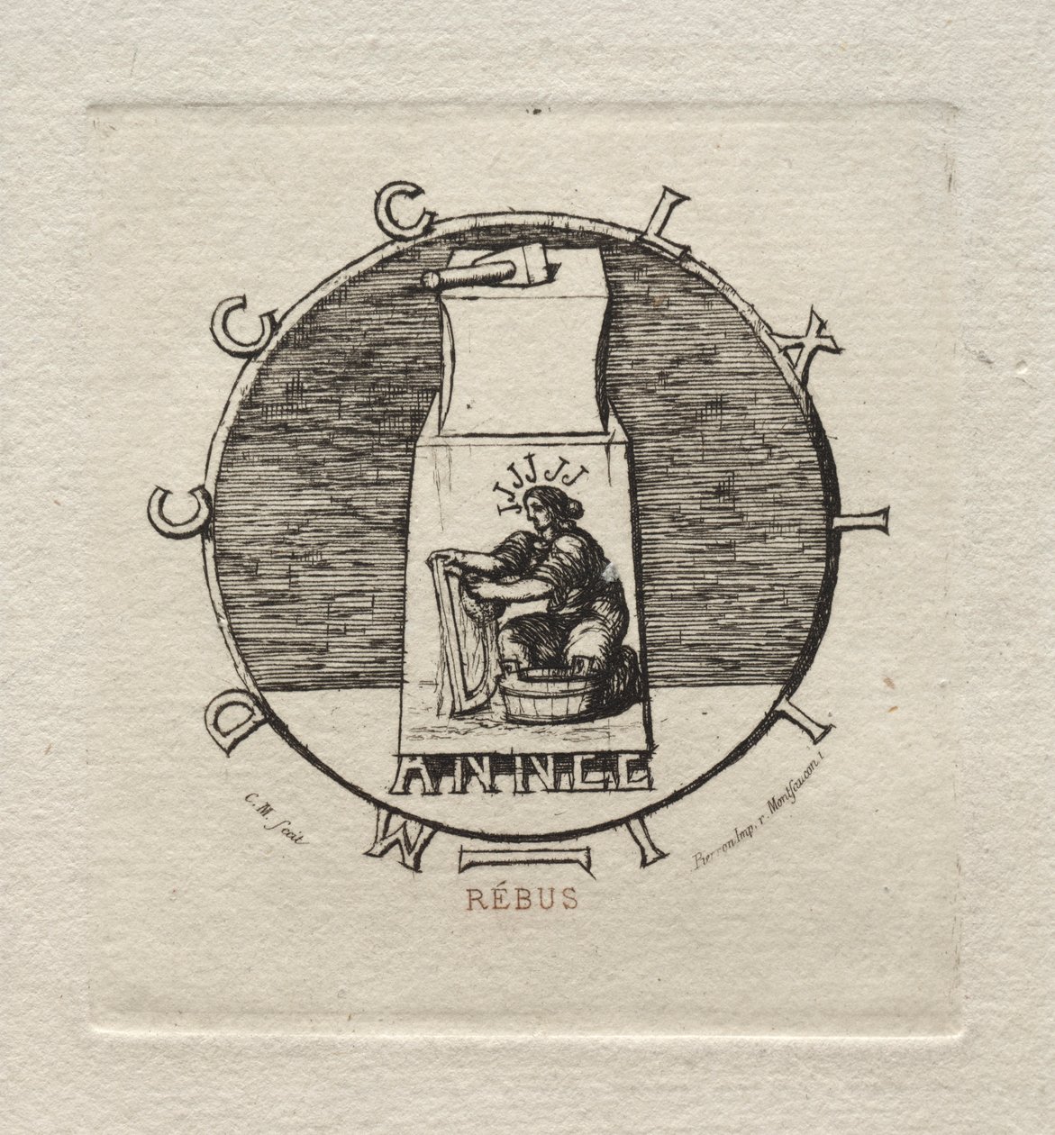 Rebus: Aquí yace la antigua vendetta, 1863 de Charles Meryon