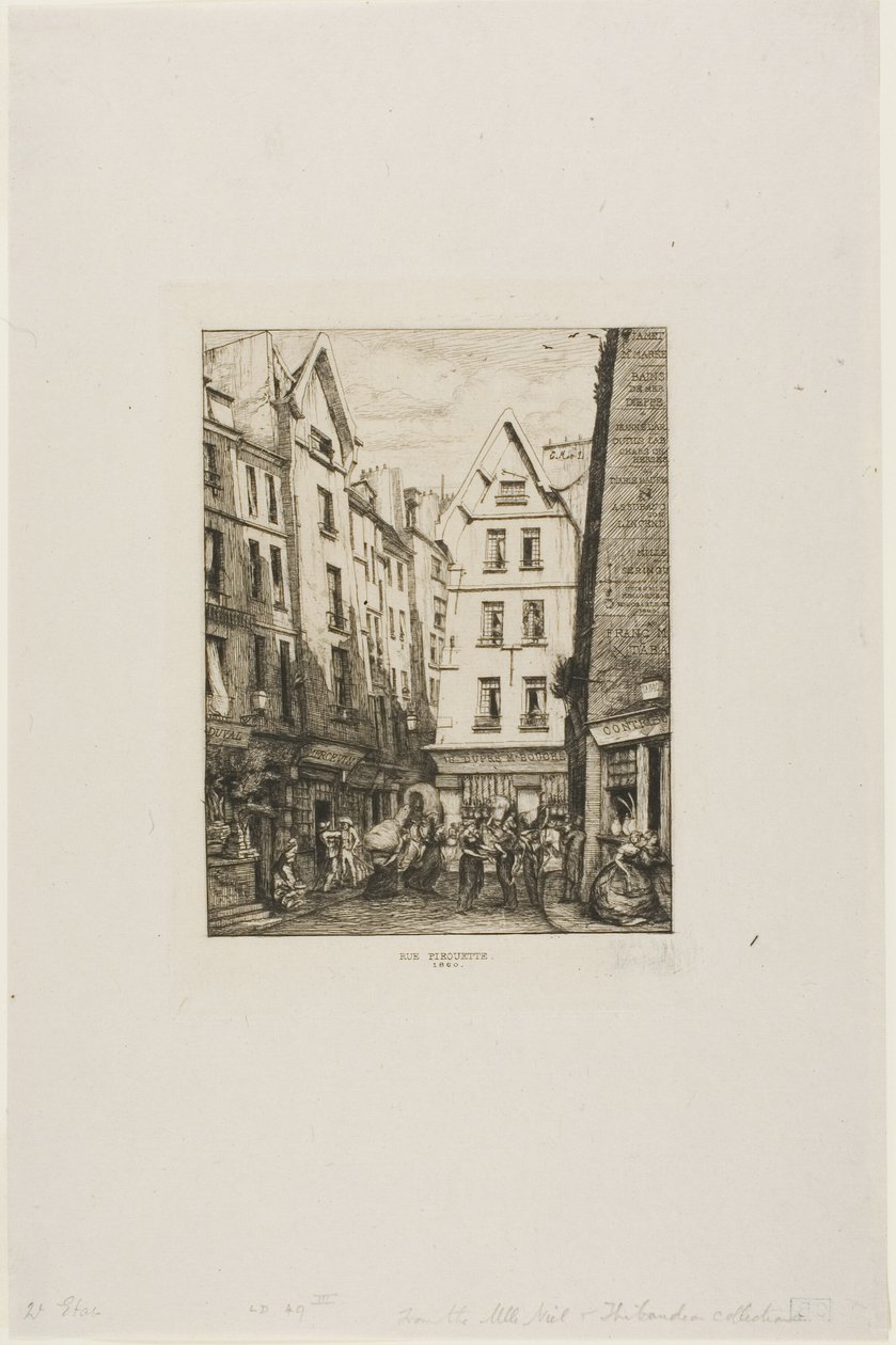 Rue Pirouette aux Halles, París de Charles Meryon