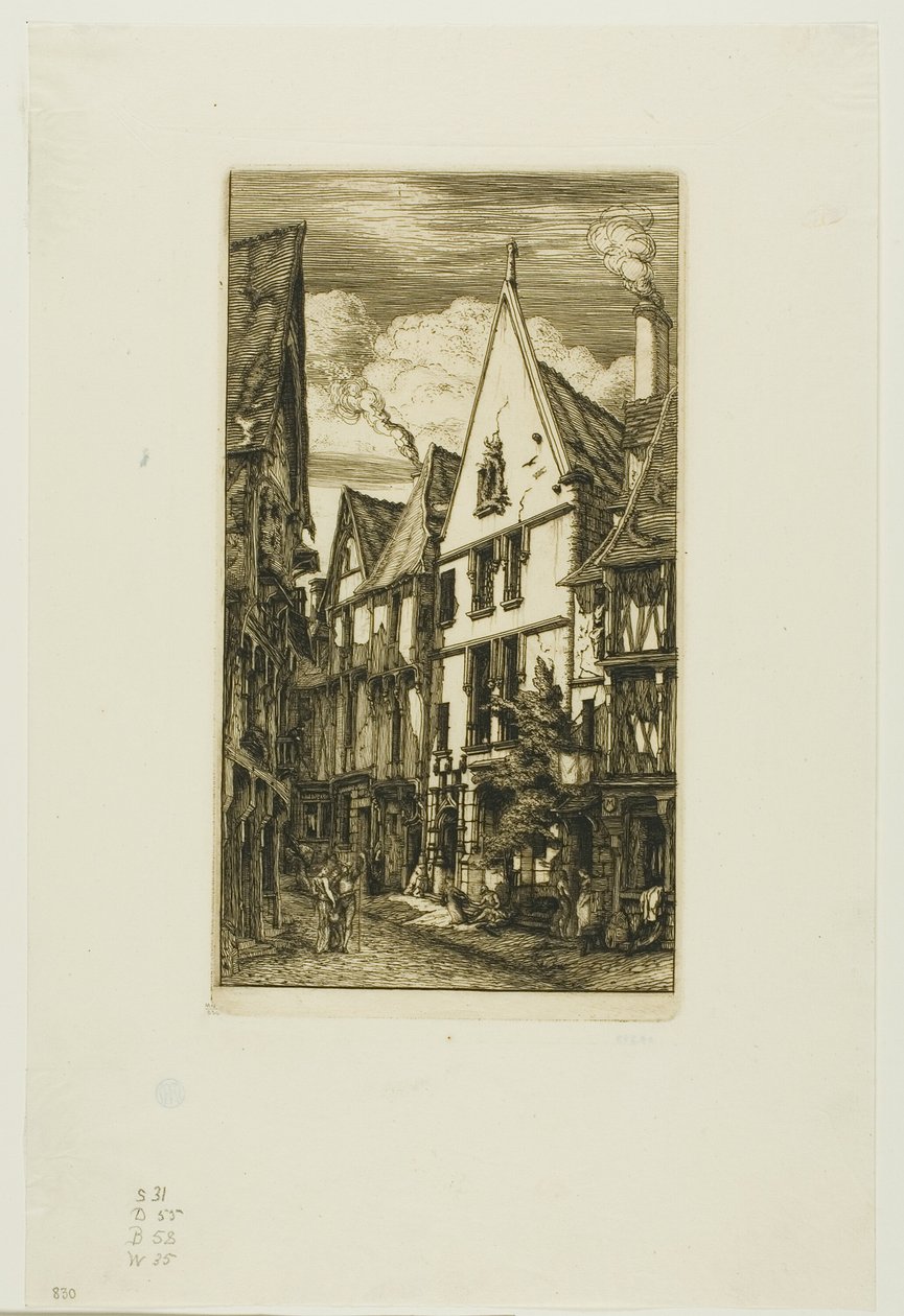 Rue des Toiles, Bourges de Charles Meryon