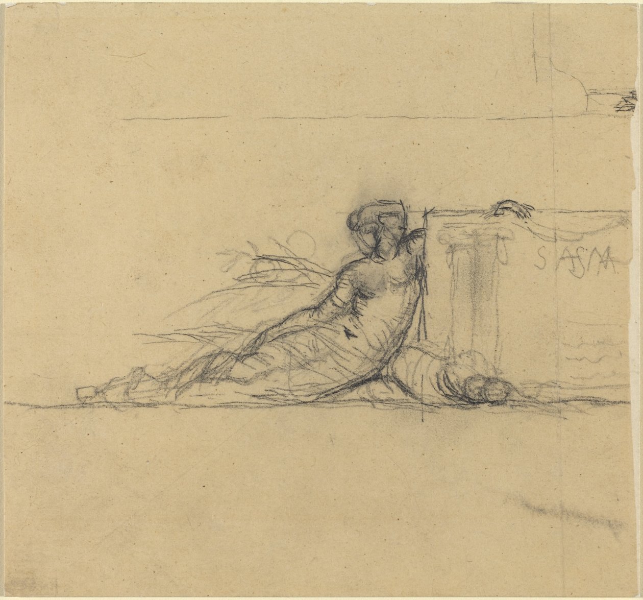 Figura femenina sentada para "San Francisco" de Charles Meryon