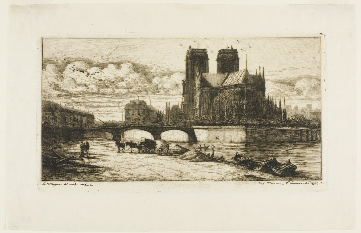 El ábside de Notre-Dame, París de Charles Meryon
