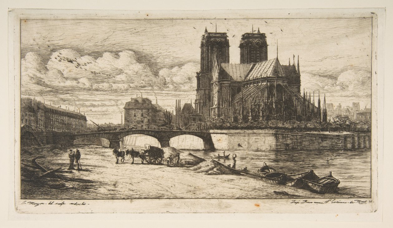 El ábside de Notre-Dame, París de Charles Meryon