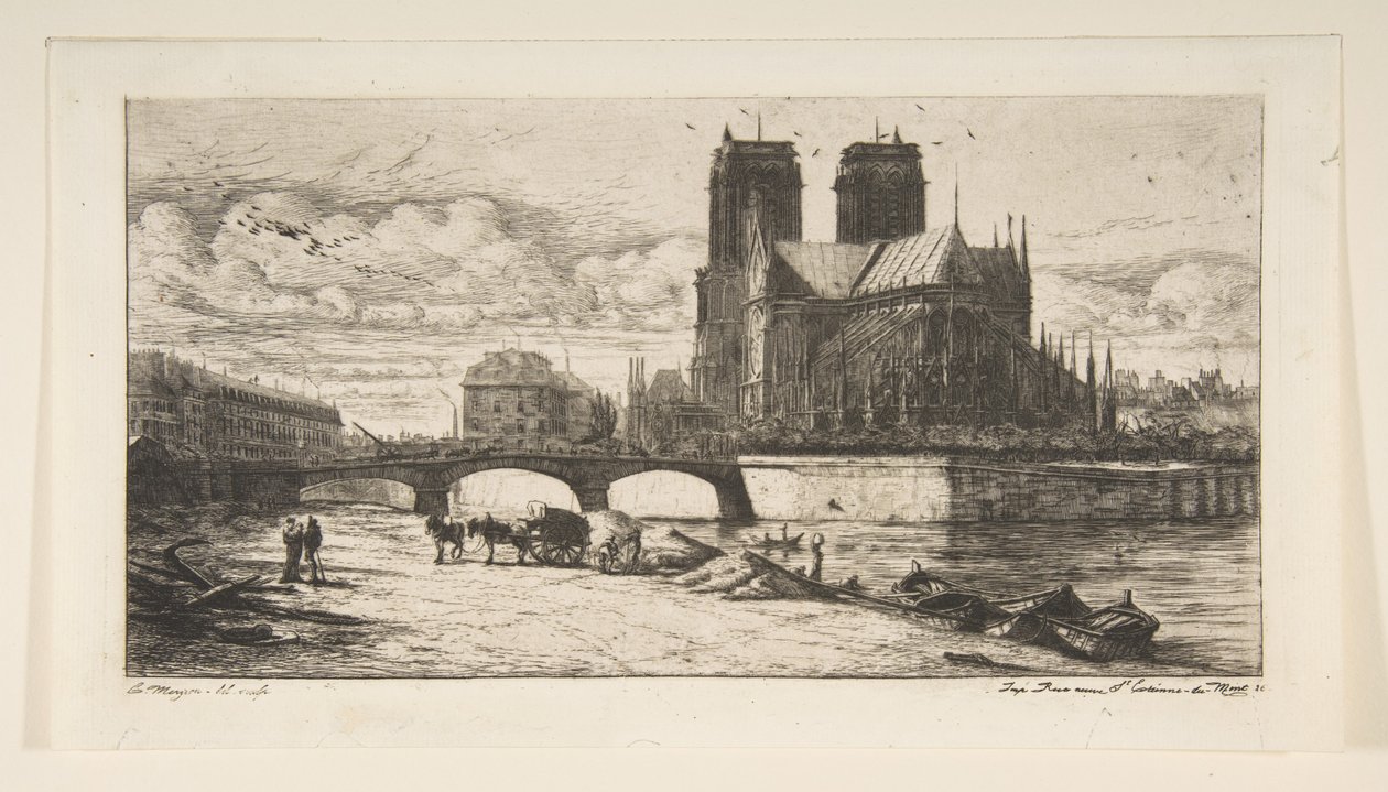 El ábside de Notre-Dame, París de Charles Meryon
