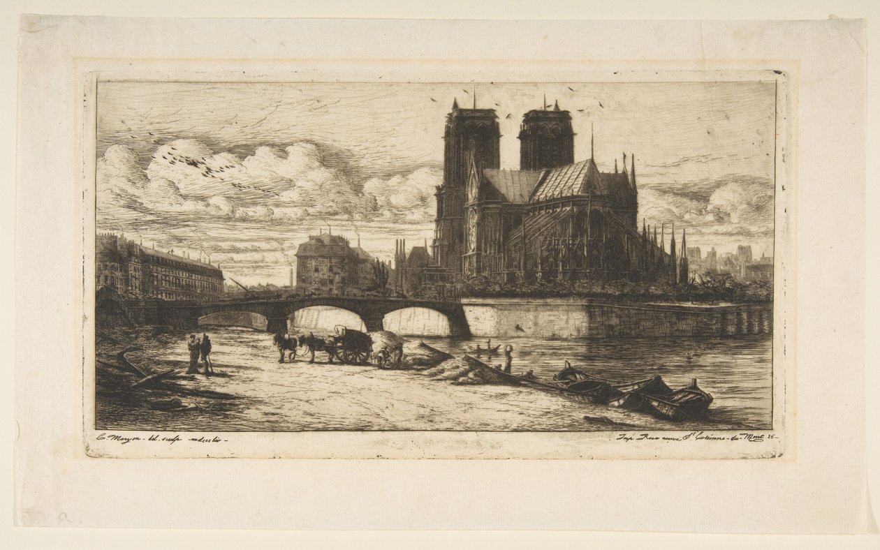 El ábside de Notre-Dame, París de Charles Meryon